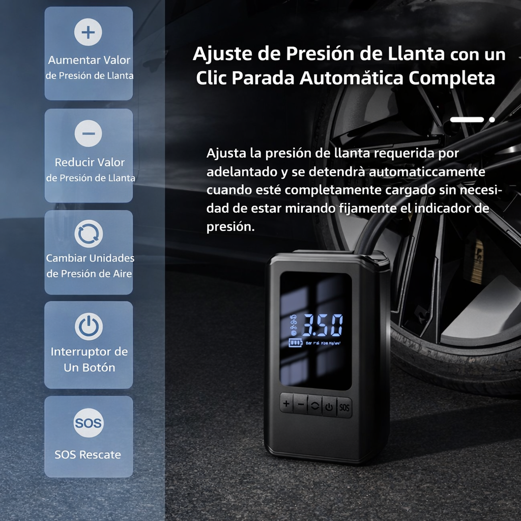 Inflador digital multifuncional